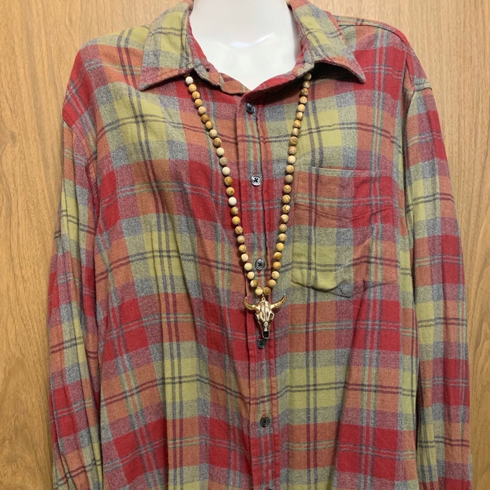 Old Navy Flannel Plaid Long Sleeves Blouse